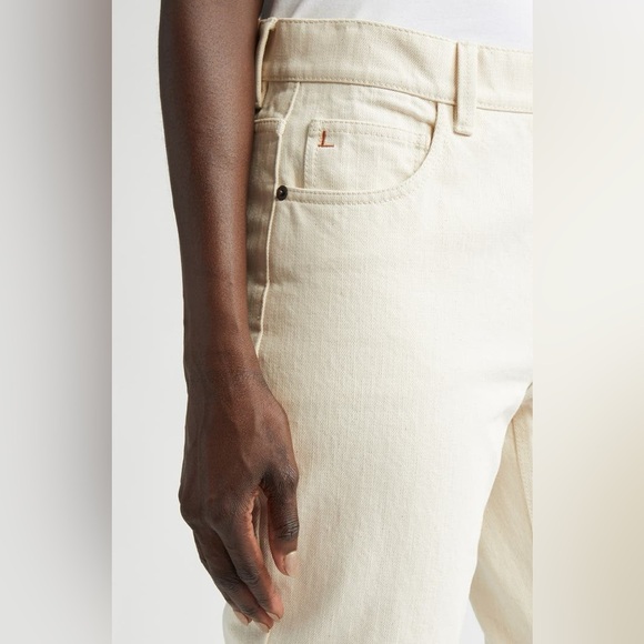 Lafayette 148 New York Reeve High Waist Ankle Straight Leg Jeans in washed Ecru - Picture 5 of 8